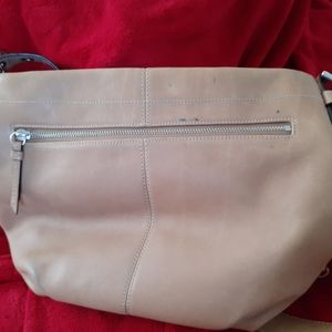 COACH TAN CROSS BODY LARGE HOBO LEATHER HANDBAG